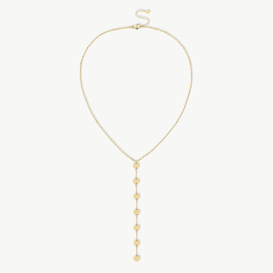 Goldene Scheiben-Y-Halskette – Minimalistisch & Schick