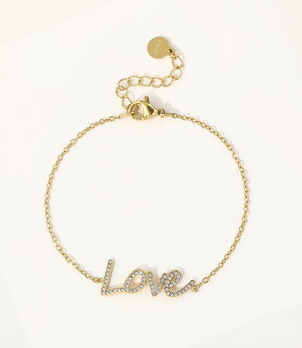 “Love” Gold Bracelet – Elegant & Meaningful 💖