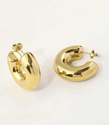 Chunky Gold Hoop Earrings – Bold & Minimal ✨