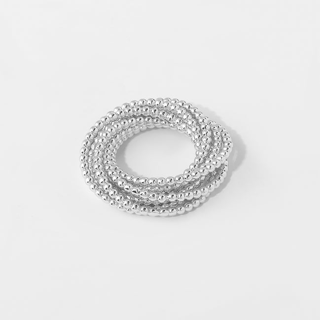 Interlocking Beaded Gold Ring – Bold & Timeless ✨