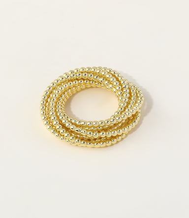 Interlocking Beaded Gold Ring – Bold & Timeless ✨